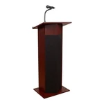 Oklahoma Sound 30W Apm Modern Wood Power Plus Lectern In Mahogany. Fixed Price $705.99.