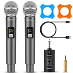 Bietrun Wireless Microphone, Uhf Dual Handheld Cordless Dynamic Metal Set.... Fixed Price $64.80.