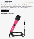 Singing Machine SMM205P Wired Dynamic Karaoke Microphone Pink W/ Adapter. Fixed Price $16.99.