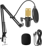 Guhus Professional Condenser Microphone Kit, With Boom Arm Stand Pop Filter. Fixed Price $39.59.