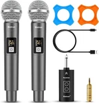 Bietrun Wireless Microphone, Uhf Dual Handheld Cordless Dynamic Metal Set. Fixed Price $83.95.
