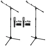 2 Rockville Rmp-xlr Dynamic Cardioid Pro MICROPHONES+10' Cables+clips+stands. Fixed Price $91.80.