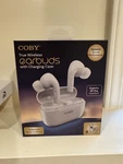 Coby CETW-518 White True Wireless Bluetooth Built-in Microphone Sports Earbuds. Fixed Price $20.00.
