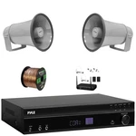 Pyle 5.2 Channel Sound Receiver, 2X 8.1'' 50W Pa Horn Speakers W/ Wireless Mic. Fixed Price $257.49.