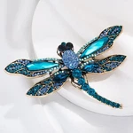 Blue Crystal Dragonfly Brooch With Rhinestones Gold. Fixed Price $15.95.