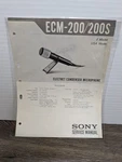 Sony ECM-200S Microphone Service Manual Original Paperwork Vintage. Fixed Price $8.99.