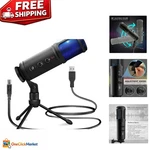 Adjustable Usb Pc Microphone - Blue Led, Tripod Stand For Gamers & Podcasters. Fixed Price $37.79.