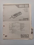 Sony MRU-90 Service Manual Original Repair Book Microphone Remote Control. Fixed Price $25.00.