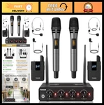 Tonor Wireless Microphone System 4-CHANNEL Uhf Handheld Headset Lavalier. Fixed Price $177.99.