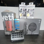 Blue Yeti Game Streaming Kit, Satin Red Steam Deck, Rode Smartlav+. Fixed Price $180.00.