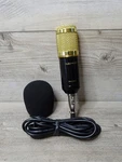 Floureon BM-800 Condenser Microphone W/ Cable & Windscreen Gold Black. Fixed Price $29.95.