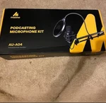 Maono AU-A04H Adjustable Professional Podcast Microphone & Studio Headphone Kit. Fixed Price $35.00.