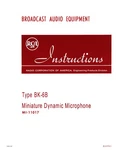 Rca BK-6B Miniature Dynamic Microphone MI-11017 Mike Tech Operations Manual. Fixed Price $36.50.