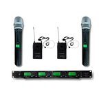 4 Channel Uhf Wireless Microphone System 2 Handheld & Lapel / Lavalier Headset. Fixed Price $199.99.