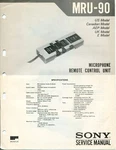 Sony Model MRU-90 Microphone Remote Control Unit Service Manual. Fixed Price $17.49.