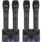 Vocopro UHR-9 Four Uhf Rechargeable Handheld Mics W/ Charging Stations 9A-D. Fixed Price $427.00.