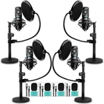 Movo PODPAK4T 4-PACK Universal Xlr Podcast Microphone Bundle- Includes 4CARDIOID. Fixed Price $246.00.