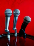 Vintage 1980'S Lot Shure Beyer Dynamic Microphones W Clips Prop Mics 588SA PE588. Fixed Price $115.00.
