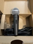 Amazon Basics Dynamic Vocal Microphone Cardioid Xlr Black Silver. Fixed Price $15.00.