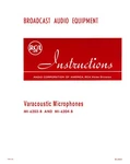 Rca Varacoustic Microphones Mike Instruction + Operations Manual. Fixed Price $37.50.