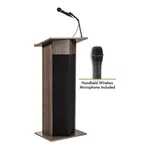 Oklahoma Sound Wood Power Plus Lectern With Wireless Handheld Mic In Brown. Fixed Price $966.65.