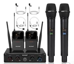 4-CHANNEL Wireless Microphone System Uhf Cordless 2 Handheld Bodypack Mics. Fixed Price $127.49.