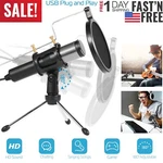 Usb Condenser Microphone W/ Tripod Stand For Game Chat Audio Recording Computer. Fixed Price $21.76.