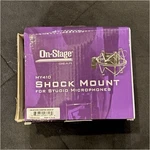 On-stage MY410 Shock-absorbing Silver Metal Microphone Mount. Fixed Price $11.00.