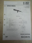 Sony Service Manual C-357 Condenser Microphone Original Repair. Fixed Price $8.98.