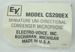 Vintage Nos Electro-voice Miniature Uni-directional Condenser Microphone CS200EX. Fixed Price $24.99.