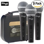 3-PACK Stagg SDM50-3 Professional Cardioid Dynamic Microphone With Hard Case. Fixed Price $89.99.