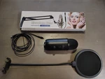 Blue Microphone Bundle. (mic Stand Arm, Attachments Pop Filter) - Black. Fixed Price $55.00.