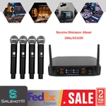 Wireless Microphone System 4 Channel Pro Audio Uhf Handheld Dynamic Party. Fixed Price $64.42.