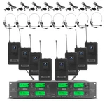 Pro Audio Wireless Microphone System Uhf 8 Channel Lavalier Bodypacks Headset. Fixed Price $308.00.