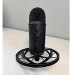 Blue Yeti Black Usb Condenser Microphone W/ Shock Mount, Mute, Multi-pattern. Fixed Price $40.00.