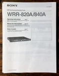 Sony WRR-820A WRR-840A Tuner Owners / User Manual *original*. Fixed Price $24.97.
