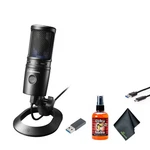 Audio-technica AT2020USB-X Cardioid Condenser Microphone, Black, Bundle. Fixed Price $185.90.