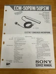 Sony ECM-50PBW ECM-50PSW Electret Condenser Microphone Service Manual Original. Fixed Price $11.99.