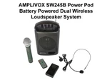 Amplivox SW245B Power Pod Dual Wireless Microphone Bluetooth Pa Sound System. Fixed Price $179.00.
