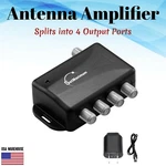 4 Ports Antenna Signal Booster Amplifier Splitter Hdtv Cables Rf Audio Video. Fixed Price $29.99.