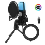 Rgb Usb Condenser Recording Microphone Pop Filter For PS4 PS5 Pc Laptop Game. Fixed Price $19.99.