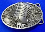 Retro Microphone Nos Silver Color Musicians Vocalist Belt Buckle. Fixed Price $8.43.