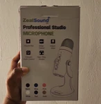 Zealsound Usb Plug & Play Studio Microphone, Mute Volume Control, White. Fixed Price $30.00.