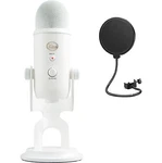 New Blue Yeti Usb Microphone For Streaming Gaming Pc & Mac White + Pop Filter. Fixed Price $109.99.
