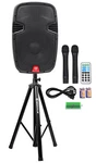 Rockville RAM12BT 12"RECHARGEABLE Powered 600W Pa SPEAKER+2 Mics+bluetooth+stand. Fixed Price $259.95.
