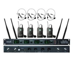 Uhf Lapel Headset Wireless Microphone System 4CH Lavalier Bodypacks Stage Mics. Fixed Price $158.69.