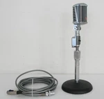 Astatic 77 Dynamic Cardioid Microphone With Atlas Sound Stand Cable. Fixed Price $279.99.