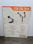 Sony ECM-19B ECM-2019 Microphone Service Manual Original Paperwork Vintage. Fixed Price $8.99.