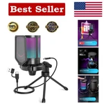 Fifine Gaming Usb Microphone For Pc PS5, Condenser With Quick Mute, Rgb Indi. Fixed Price $43.61.