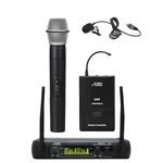 AUDIO2000'S 6074UL Uhf 2-CH Wireless Microphone Handheld & Lapel W/ Carry Case. Fixed Price $99.95.